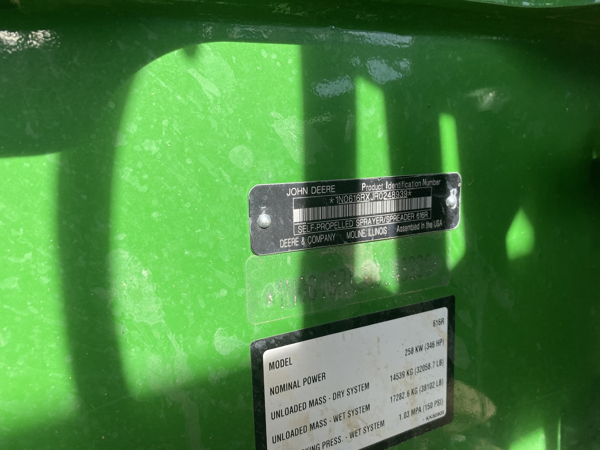 Sprayer John Deere 616R